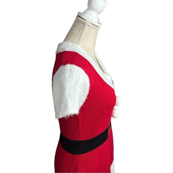 Allison Britney Red White Black V-Neck Sweater Dress Sz S NWOT Mrs Santa Claus - Picture 6 of 14